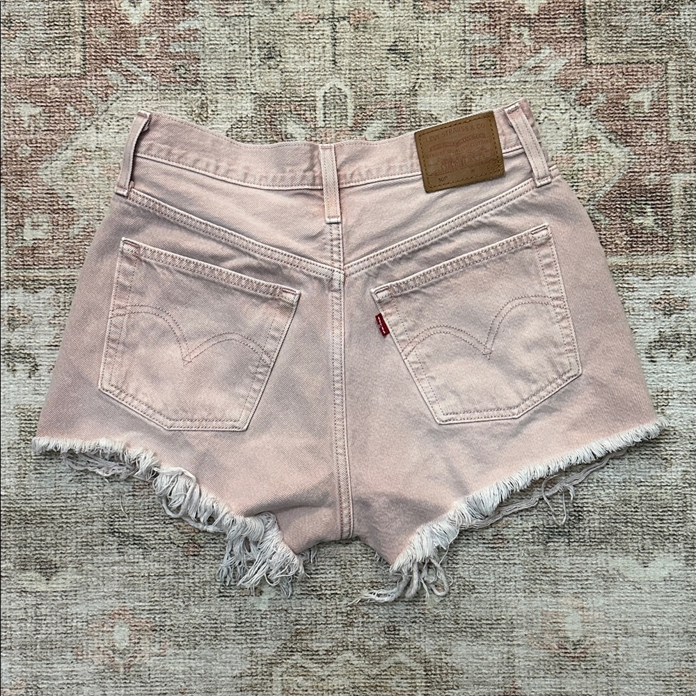 Woman’s Dusty Rose High Rise Button Fly Levi’s Shorts